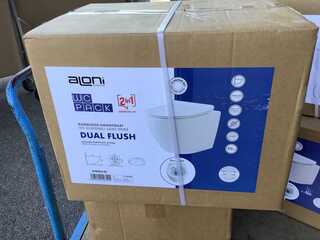 Hangtoilet | randloos, Aloni, Eco5514.01, Wit glanzend, Inclusief soft